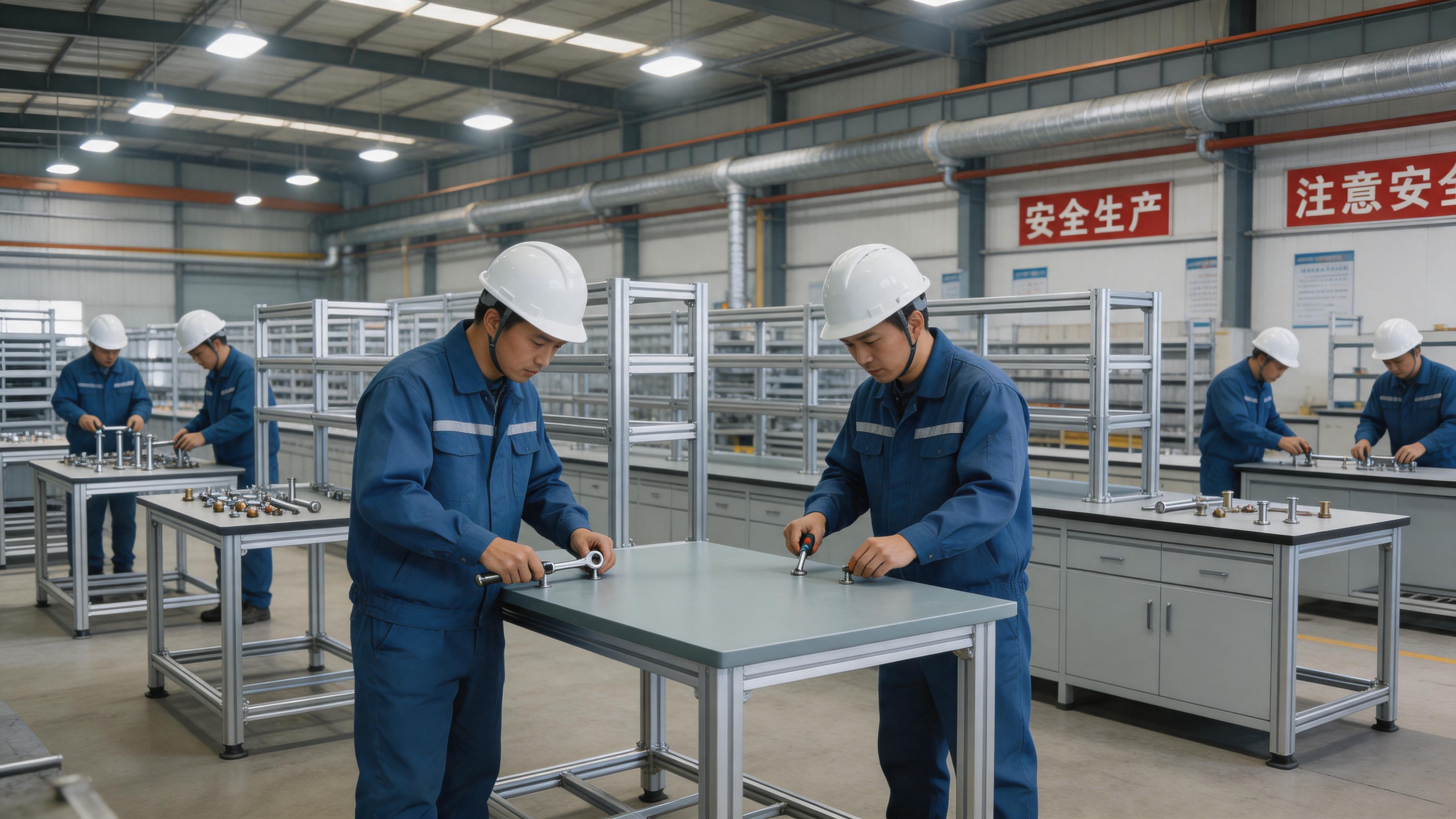 Laboratory furniture assembly area