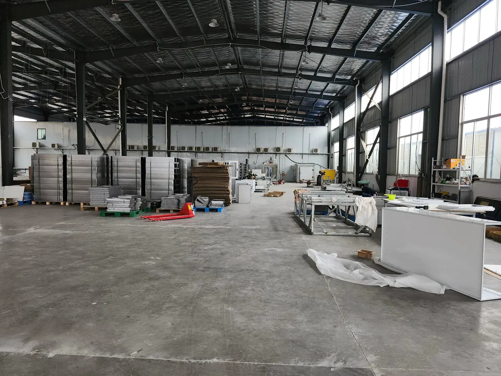YOJIA laboratory furniture production floor with prepared components