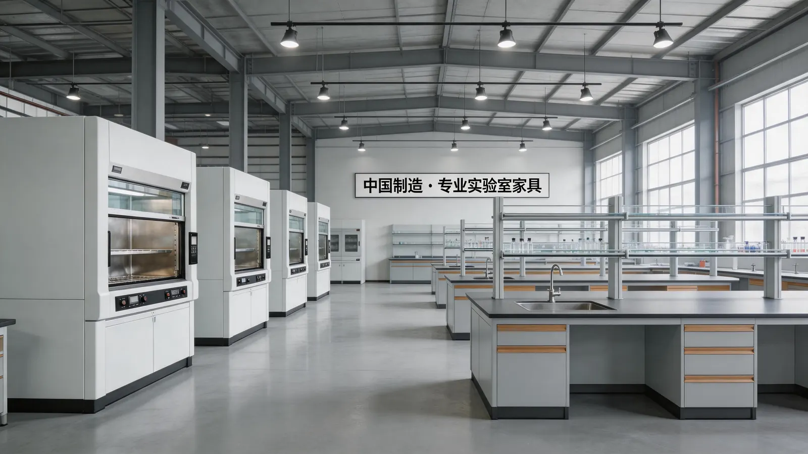 Laboratory furniture product showroom