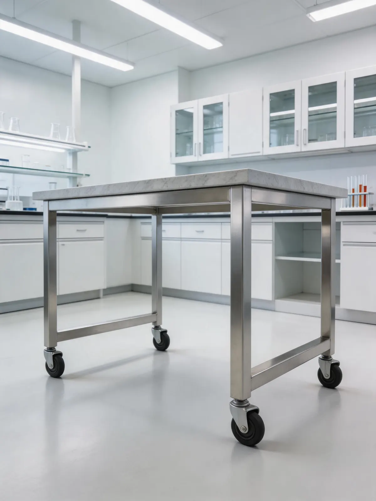 Reference food and beverage testing laboratory wall bench configuration